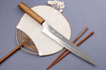 Couteau sujihiki 24cm japonais artisanal Yu Kurosaki Gekko San Maï