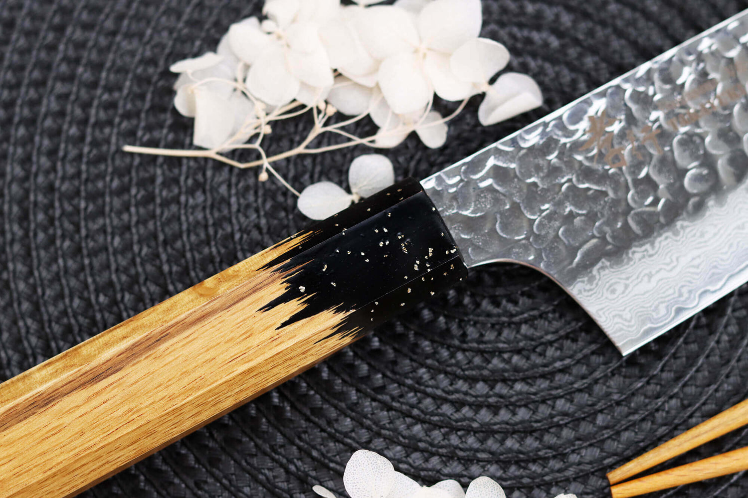 Couteau kiritsuke 19cm japonais Sakai Takayuki Kashi Urushi VG10 damas
