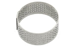 Mini moule perforé rond Mallard Ferrière pour petits fours en inox - 4cm