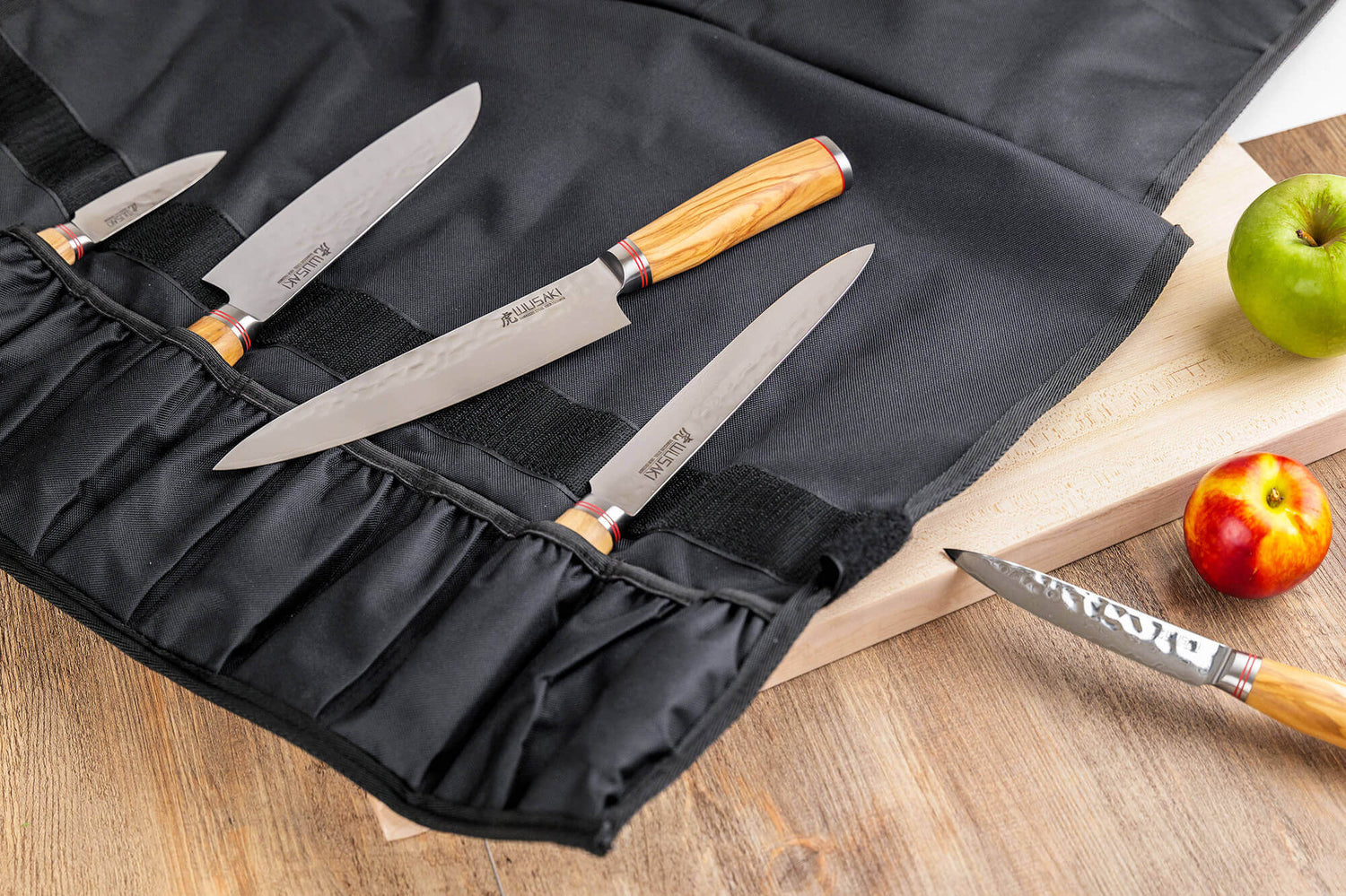 Mallette de 5 couteaux de cuisine Wusaki Damas 10Cr manches en olivier