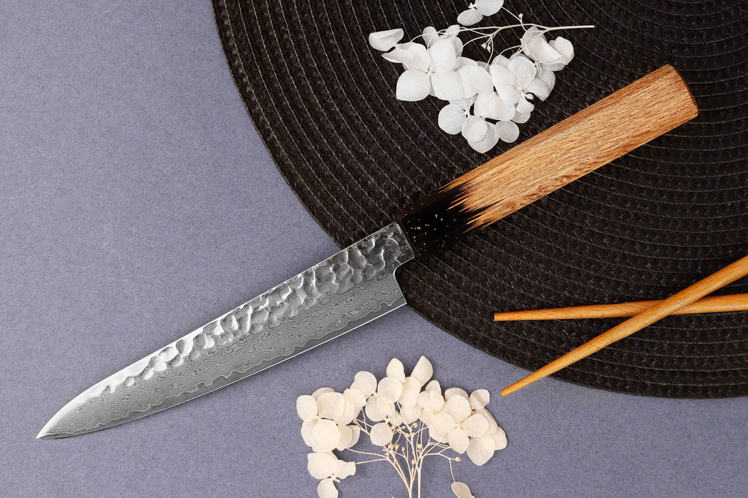 Couteau universel 15cm japonais Sakai Takayuki Kashi Urushi VG10 damas