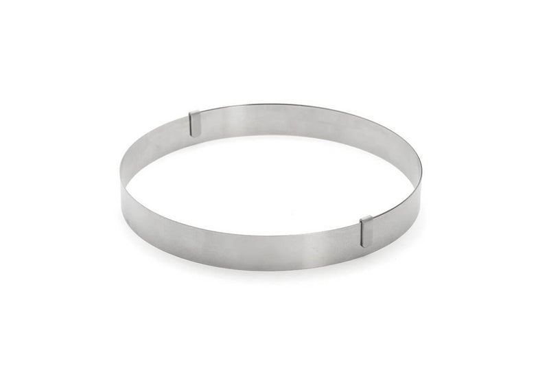 Cercle à entremets extensible De Buyer en inox hauteur 3cm - 18 à 36cm