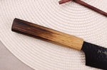 Couteau kiritsuke santoku 16cm japonais Sakai Takayuki Kurokage VG10 manche en chêne brûlé