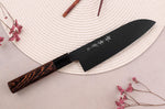 Couteau santoku 17cm japonais Sakai Takayuki Kurokage VG10 manche en wengé