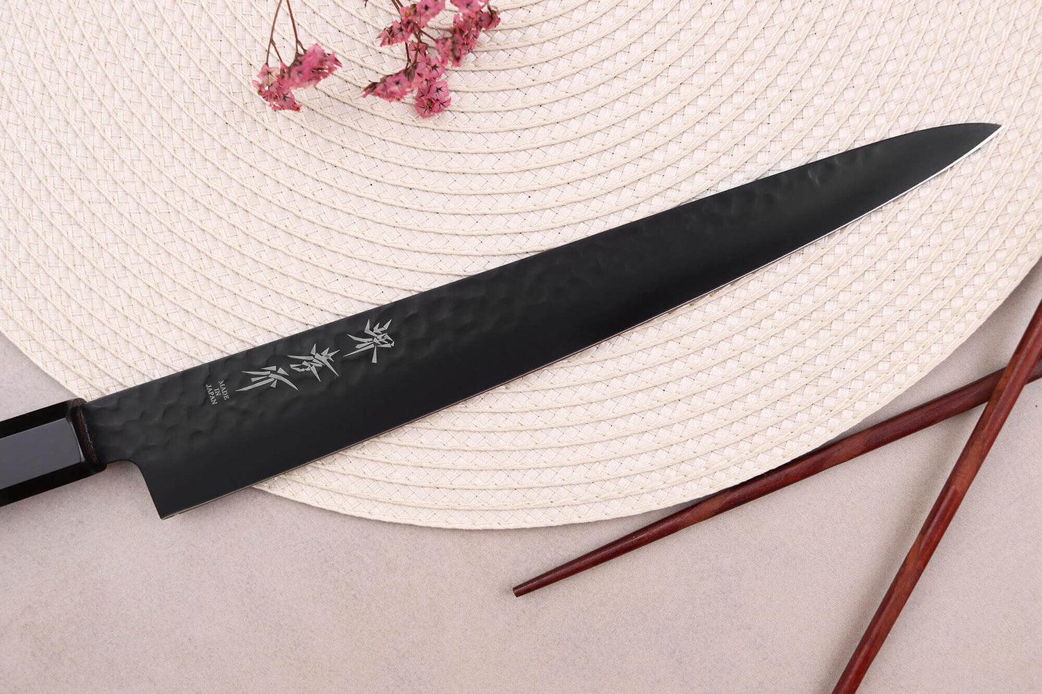 Couteau sujihiki 24cm japonais Sakai Takayuki Kurokage VG10 manche en wengé