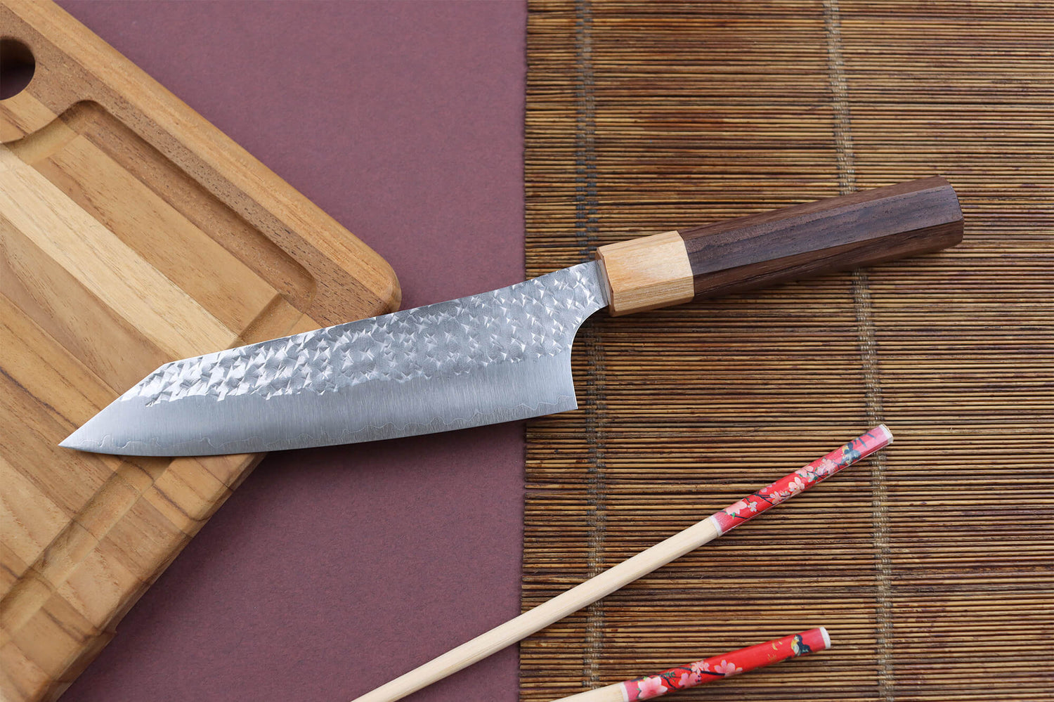 Couteau bunka japonais artisanal martelé Yu Kurosaki senko 16.5cm acier SG2