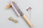 Couteau santoku japonais artisanal Wusaki Nakata Erable BS2 16,5cm manche érable