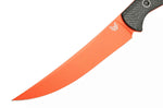 Couteau Benchmade Meatcrafter 15500OR-2 lame orange 15,4cm manche aluminium/carbone gris + étui
