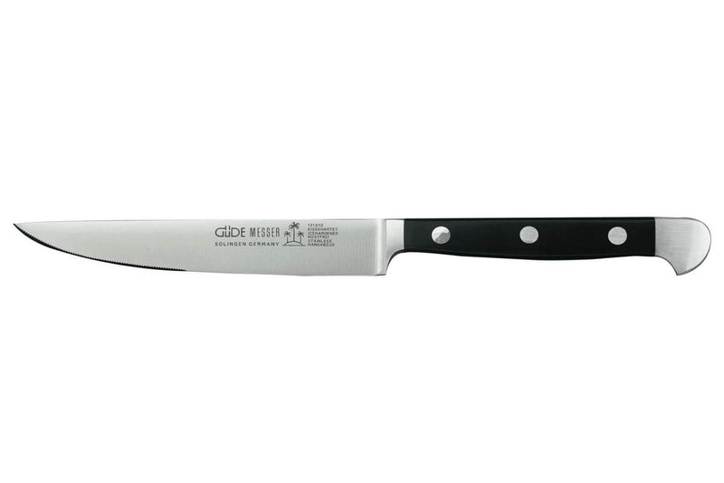 Couteau à steak Güde Alpha lame dentée 12cm en acier forgé