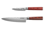 Coffret 2 couteaux Wusaki Pakka X50 pakkawood Chef + Office