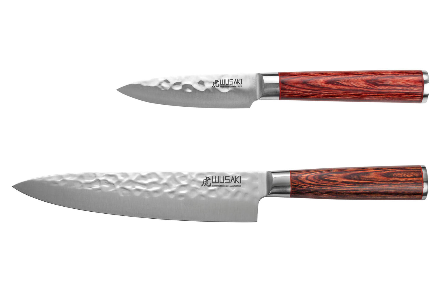 Coffret 2 couteaux Wusaki Pakka X50 pakkawood Chef + Office