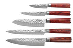 Mallette de 5 couteaux de cuisine Wusaki Pakka X50 manches pakkawood