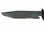 Couteau Wildsteer Wing-Tactic WING06213 lame semi-dentée 12,5cm sans logo GIGN manche kraton noir + brise-vitre + étui POM