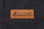 Tablier de cuisine Wusaki en toile noire charbon et cuir 83x67,5cm - Taille unique