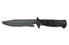 Couteau Wildsteer Wing-Tactic WING06213 lame semi-dentée 12,5cm sans logo GIGN manche kraton noir + brise-vitre + étui POM