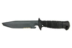 Couteau Wildsteer Wing-Tactic WING06213 lame semi-dentée 12,5cm sans logo GIGN manche kraton noir + brise-vitre + étui POM