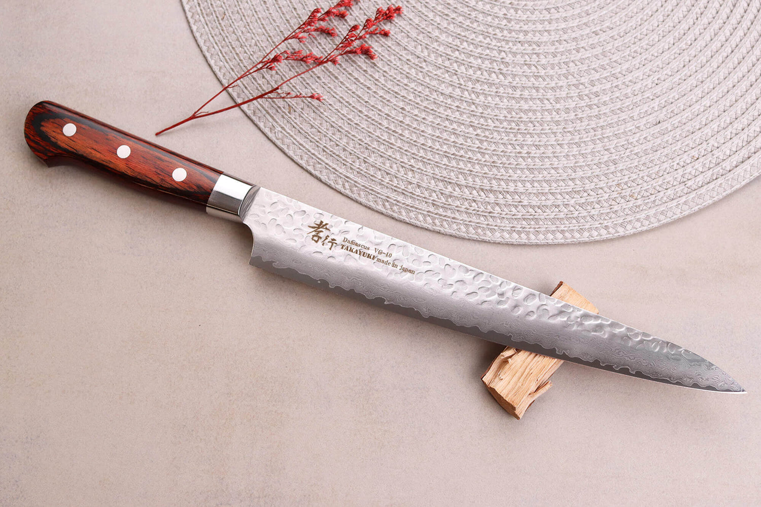 Couteau sujihiki japonais 24cm Sakai Takayuki Damascus Western 33 couches