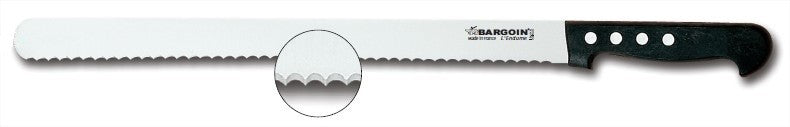 Couteau à génoise lame dentelée Bargoin - 38cm 4 rivets