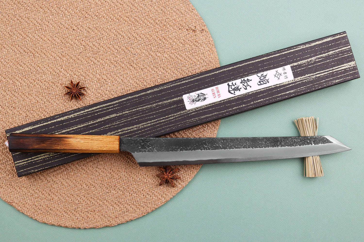 Couteau yanagiba japonais artisanal Sakai Takayuki Homura Guren 30cm