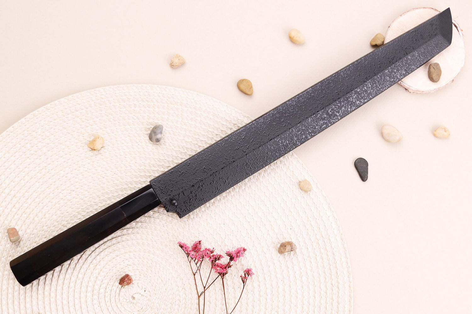 Couteau sakimaru takohiki japonais artisanal 27cm Sakai Takayuki Byakko manche en ébène + étui
