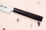 Couteau sakimaru takohiki japonais artisanal 27cm Sakai Takayuki Byakko manche en ébène + étui