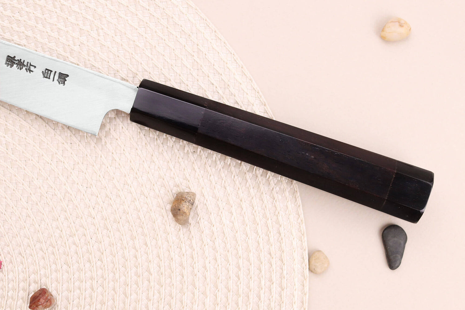 Couteau sakimaru takohiki japonais artisanal 27cm Sakai Takayuki Byakko manche en ébène + étui