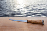 Couteau Arctic Legend Fillet Knife AL023 artisanal lame 16cm manche en bouleau frisé + étui en cuir