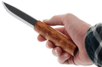 Couteau Helle Viking H096 lame en acier carbone 11cm manche en bois de bouleau + étui en cuir