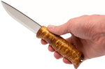 Couteau Helle Gaupe H310 lame en acier inox 10,7cm manche en bois de bouleau + étui en cuir