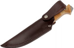 Couteau Helle Utvaer H600 lame en acier 10cm manche en bouleau frisé + étui en cuir