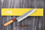 Couteau de chef 24cm japonais artisanal Yuzo SLD olivier et cognassier