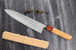 Couteau de chef 24cm japonais artisanal Yuzo SLD olivier et cognassier