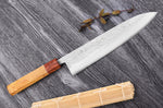 Couteau de chef 24cm japonais artisanal Yuzo SLD olivier et cognassier