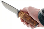 Couteau Helle GT H036 lame en acier inox 12,3cm manche en bouleau frisé + étui en cuir