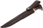 Couteau Helle Harding H099 lame 10cm manche en bouleau et en chêne avec cuir + étui en cuir