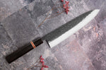 Couteau de chef 24cm japonais artisanal Yuzo Black SLD ébène et cognassier