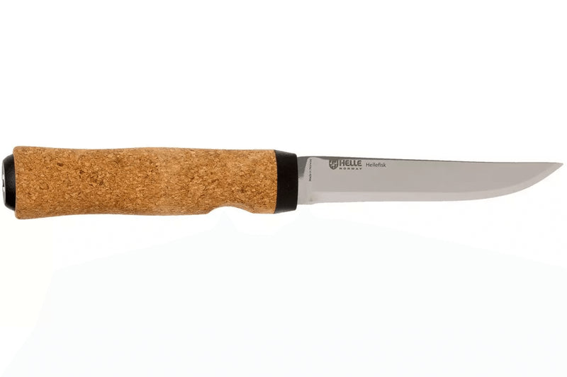 Couteau Helle Hellefisk H120 lame en inox 12,3cm manche en liège + étui en cuir