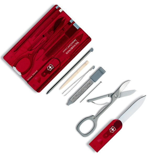 Carte SwissCard Victorinox 7 pièces rouge