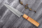 Couteau universel 13,5cm japonais artisanal Yuzo SLD olivier et sequoia