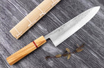 Couteau de chef 21cm japonais artisanal Yuzo SLD olivier et sequoia