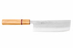 Couteau nakiri 16,5cm japonais artisanal Yuzo SLD olivier et sequoia