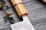 Couteau nakiri 16,5cm japonais artisanal Yuzo SLD olivier et sequoia