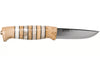 Couteau Helle Arv H014 lame en inox 9cm manche en bouleau et bois de cerf avec cuir + étui en cuir