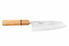 Couteau santoku 16,5cm japonais artisanal Yuzo SLD olivier et sequoia