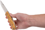 Couteau pliant Helle Bleja H625 manche en bois de bouleau 11,7cm + gaine en cuir