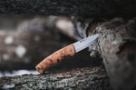 Couteau pliant Helle Bleja H625 manche en bois de bouleau 11,7cm + gaine en cuir