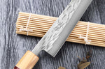 Couteau sujihiki 24cm japonais artisanal Yuzo SLD olivier et sequoia