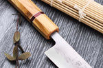 Couteau sujihiki 24cm japonais artisanal Yuzo SLD olivier et sequoia