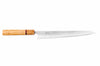 Couteau sujihiki 27cm japonais artisanal Yuzo SLD olivier et sequoia