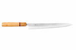 Couteau sujihiki 27cm japonais artisanal Yuzo SLD olivier et sequoia